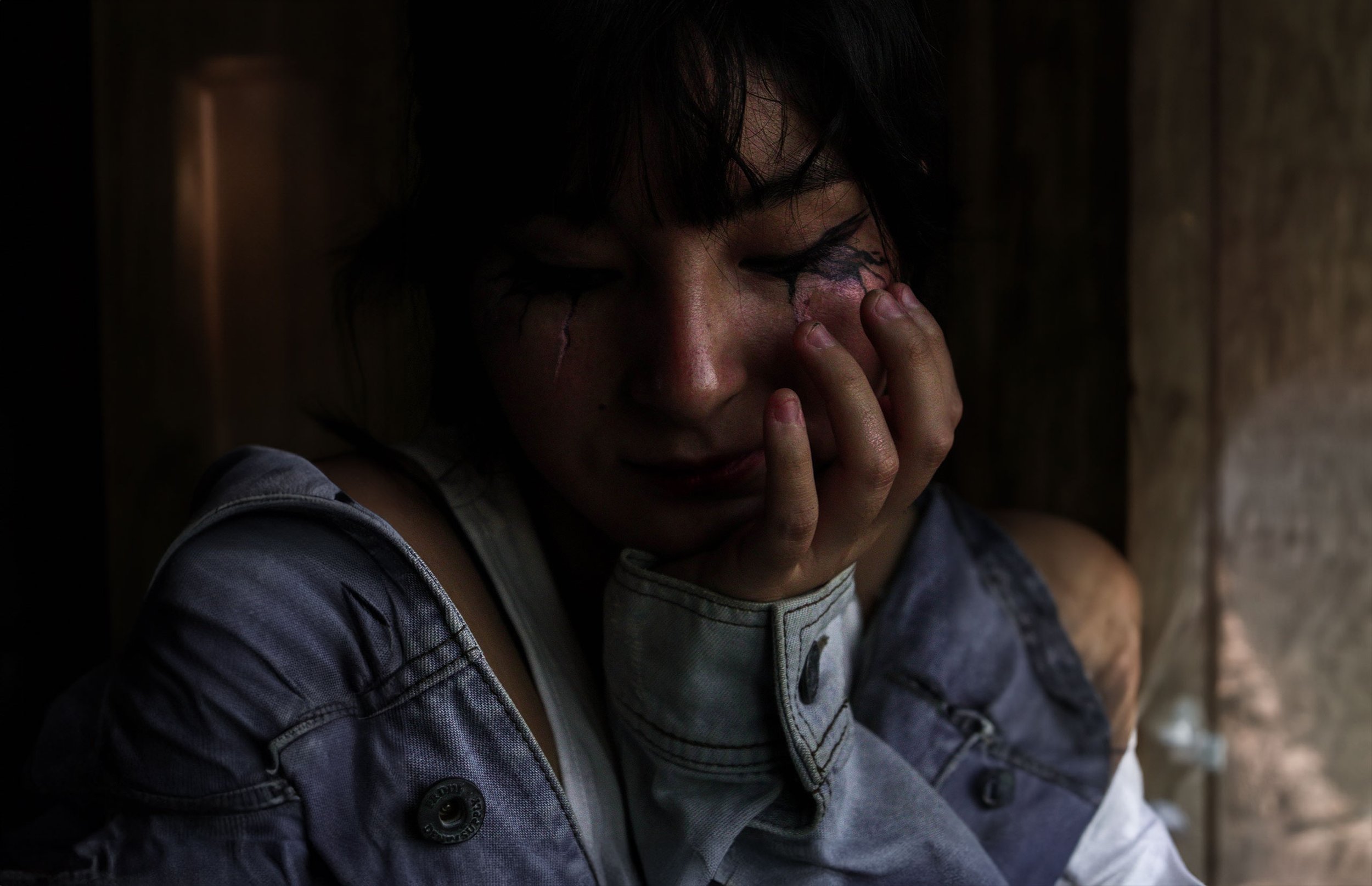A person experiencing a difficult moment