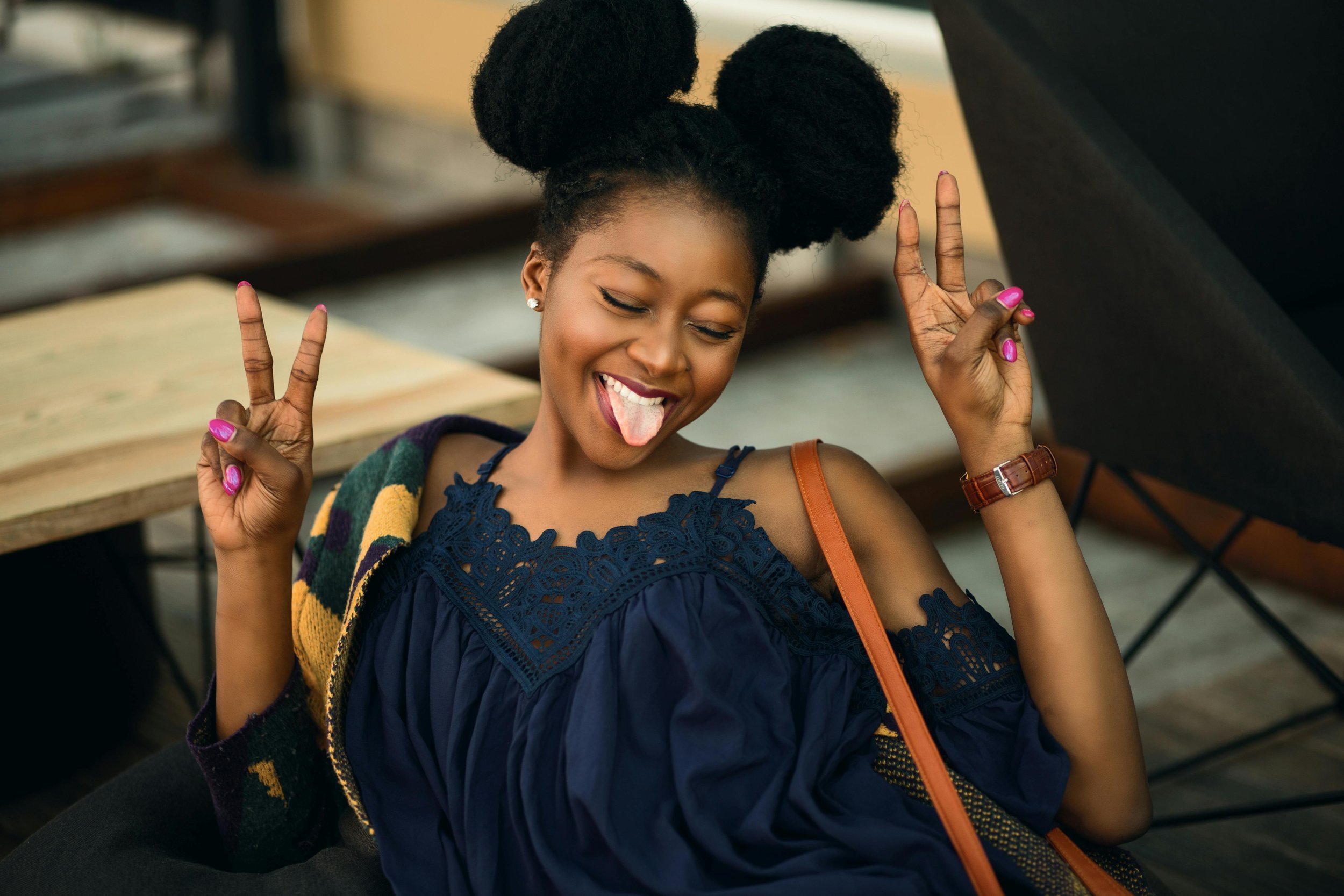 A joyful young woman