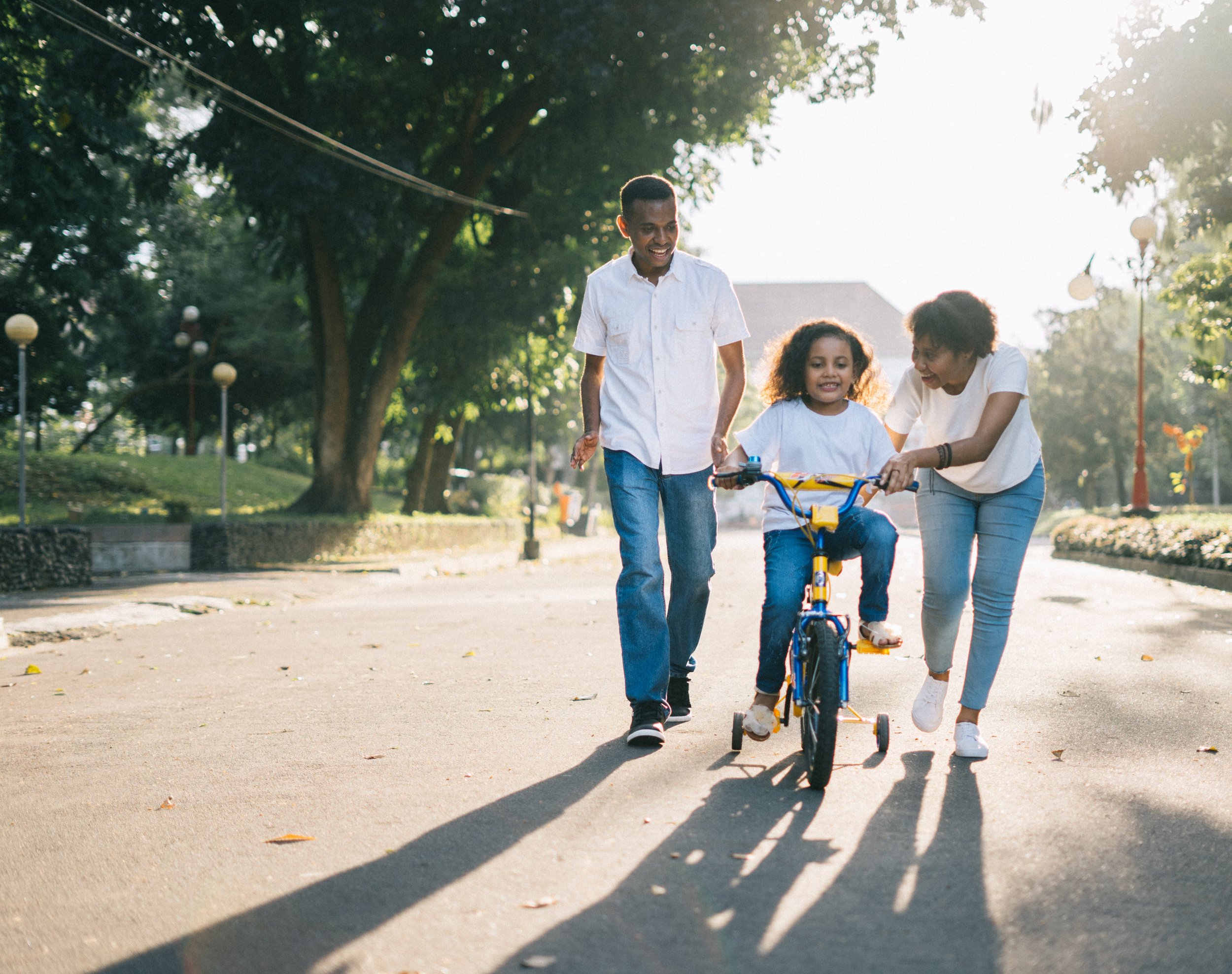 A child spending time with a parent